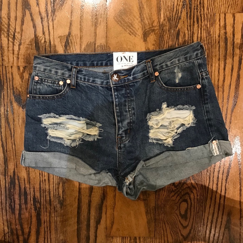One Teaspoon Hawks Denim Shorts 30